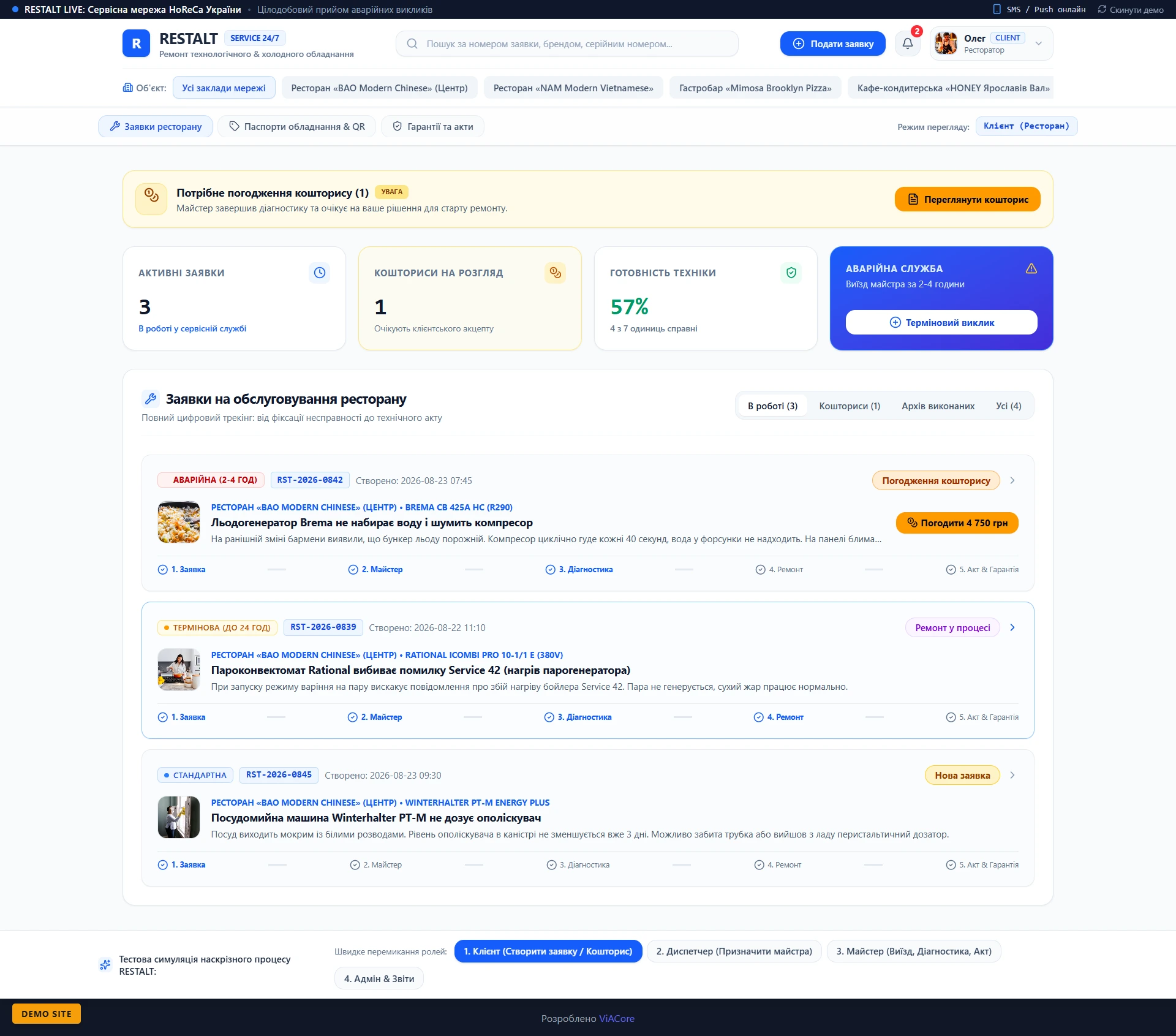 RESTALT — Сервісна платформа ресторанів та кухонь